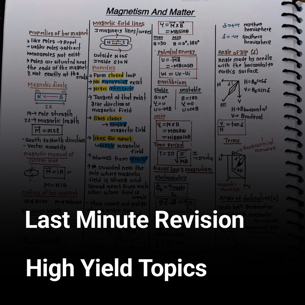 Class 12 Physics Formula Sheet PDF for NEET | Quick Revision Notes