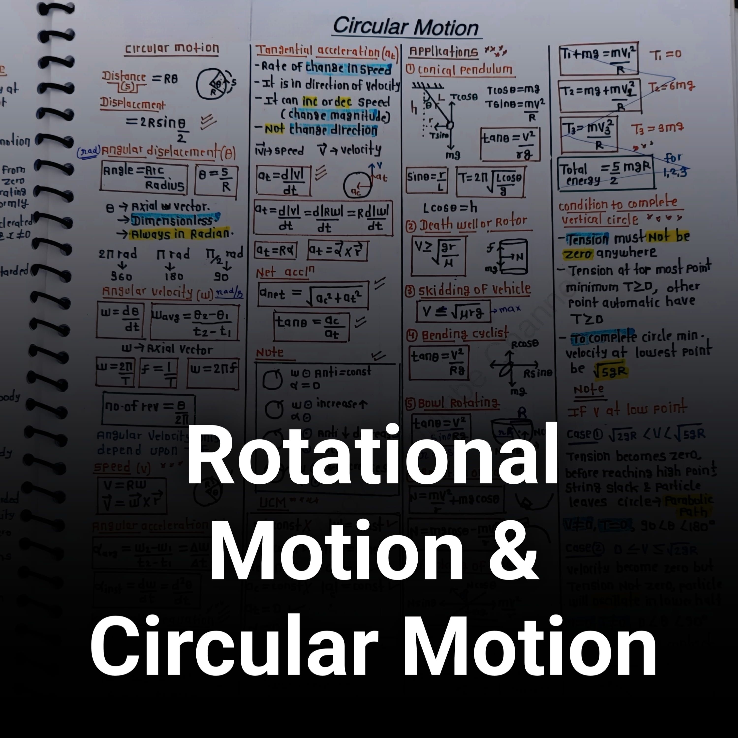 Rotational Motion & Circular Motion Short Notes – Class 11 Physics PDF